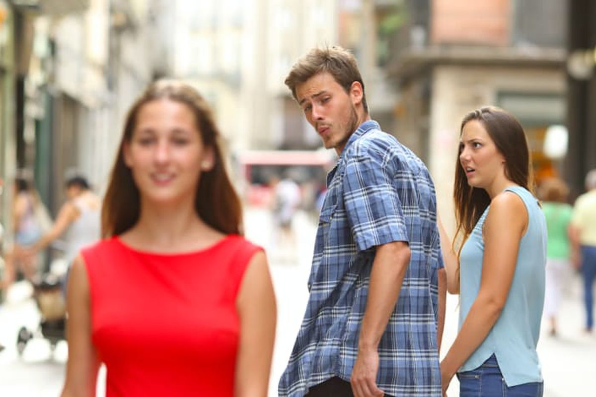 Distracted Boyfriend meme about PEScience